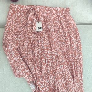 SO Women's Coral and White Maxi Skirt